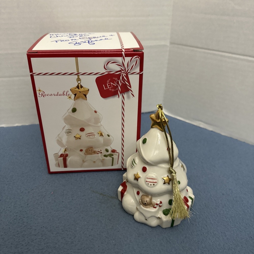 CIB Lenox Recordable Christmas Tree Ornament w/1 Minute Digital Voice Recorder